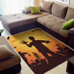 Halloween Walking Zombie Print Area Rug