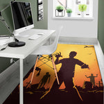 Halloween Walking Zombie Print Area Rug