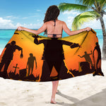 Halloween Walking Zombie Print Beach Sarong Wrap