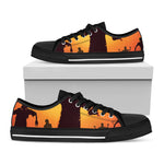 Halloween Walking Zombie Print Black Low Top Shoes