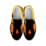 Halloween Walking Zombie Print Black Slip On Shoes