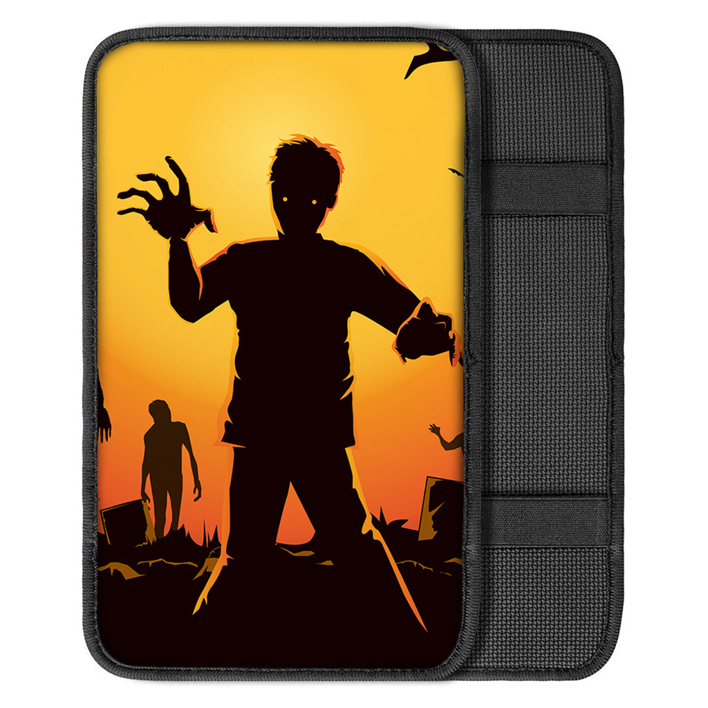 Halloween Walking Zombie Print Car Center Console Cover