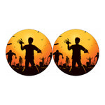 Halloween Walking Zombie Print Car Coasters