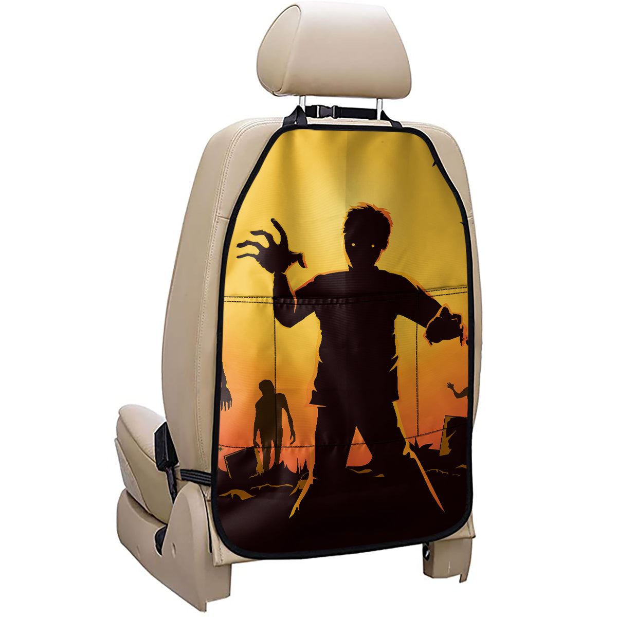 Halloween Walking Zombie Print Car Seat Organizers