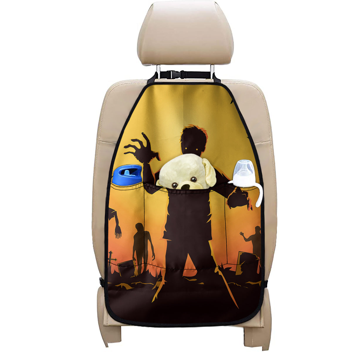 Halloween Walking Zombie Print Car Seat Organizers