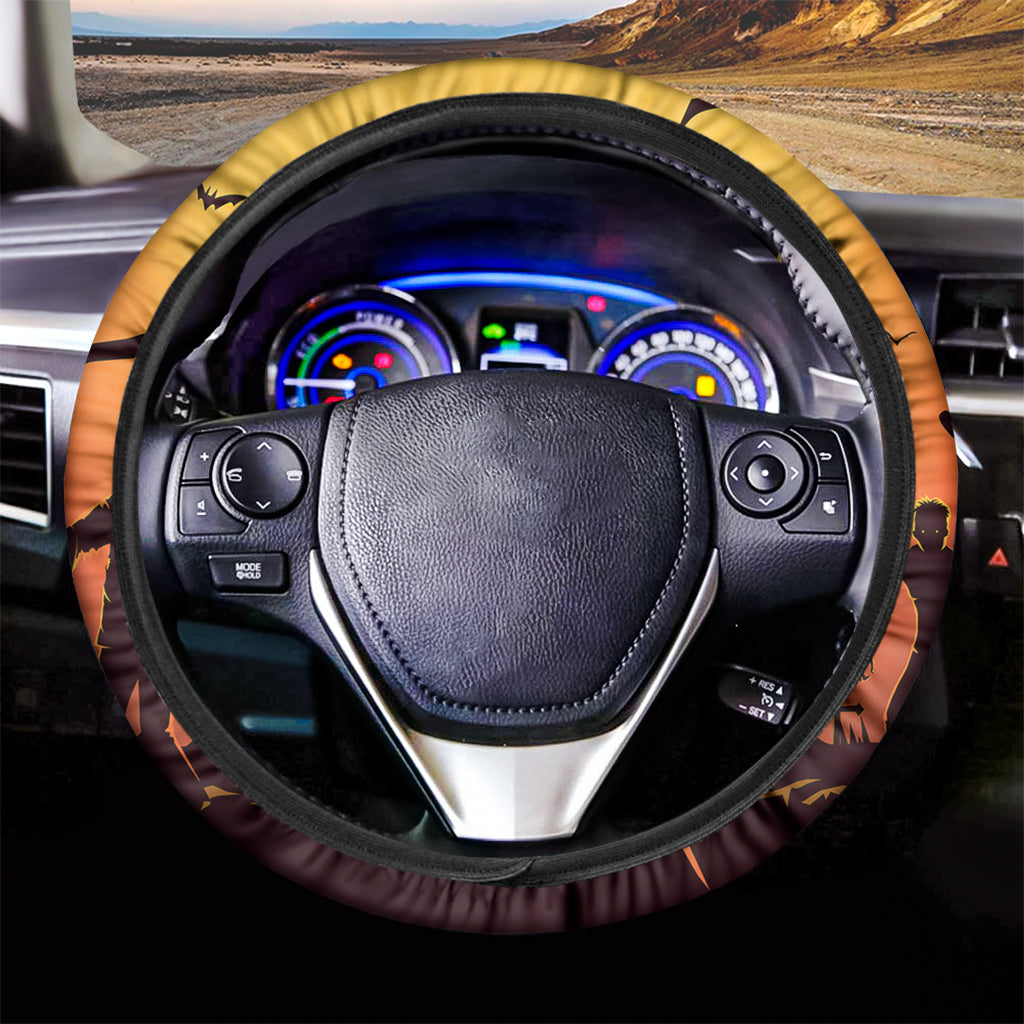 Halloween Walking Zombie Print Car Steering Wheel Cover