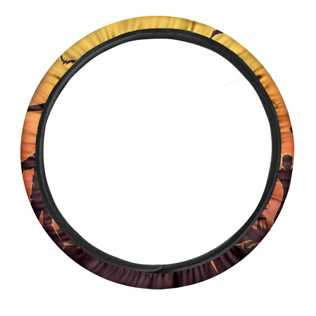 Halloween Walking Zombie Print Car Steering Wheel Cover