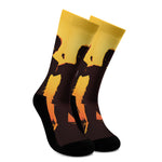 Halloween Walking Zombie Print Crew Socks