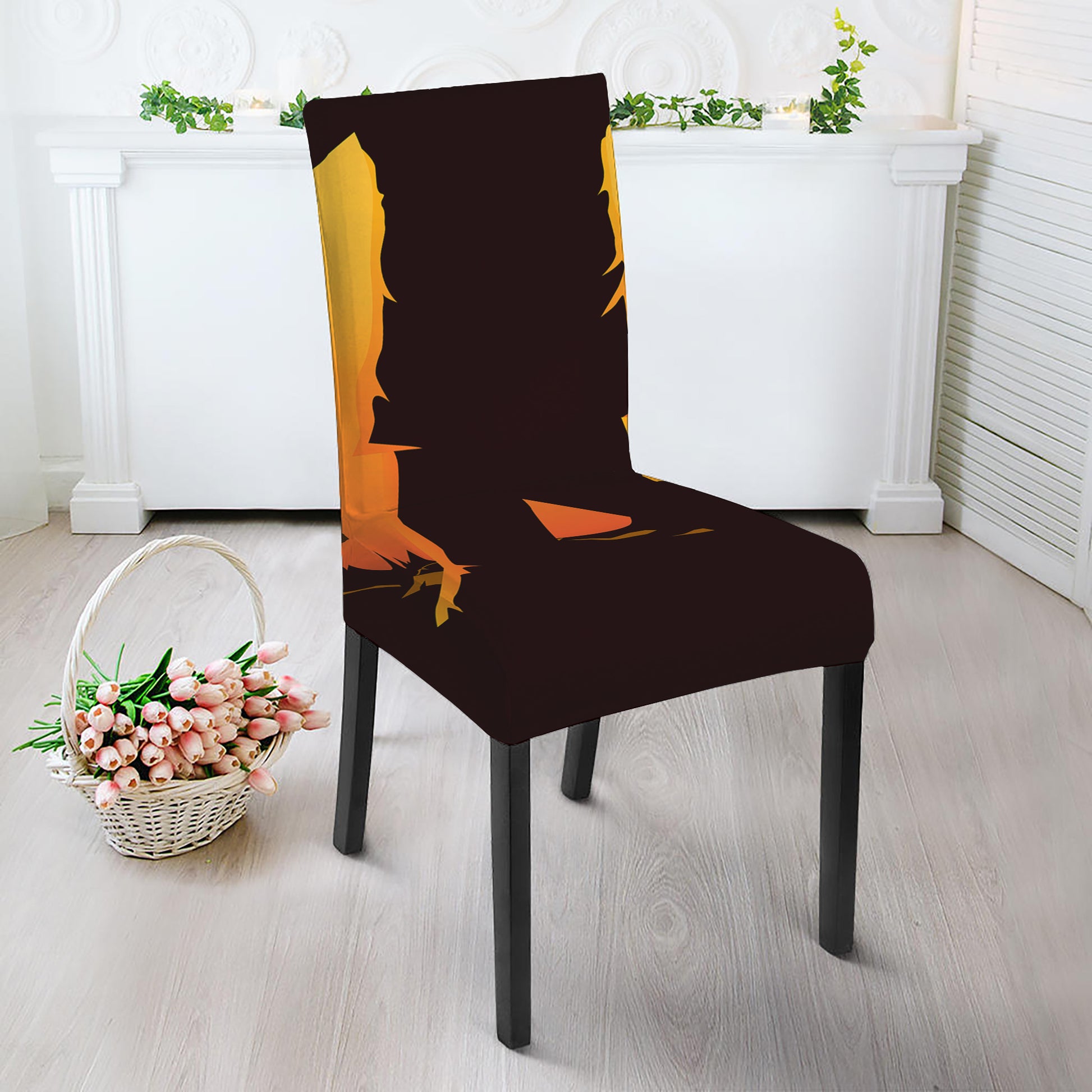 Halloween Walking Zombie Print Dining Chair Slipcover