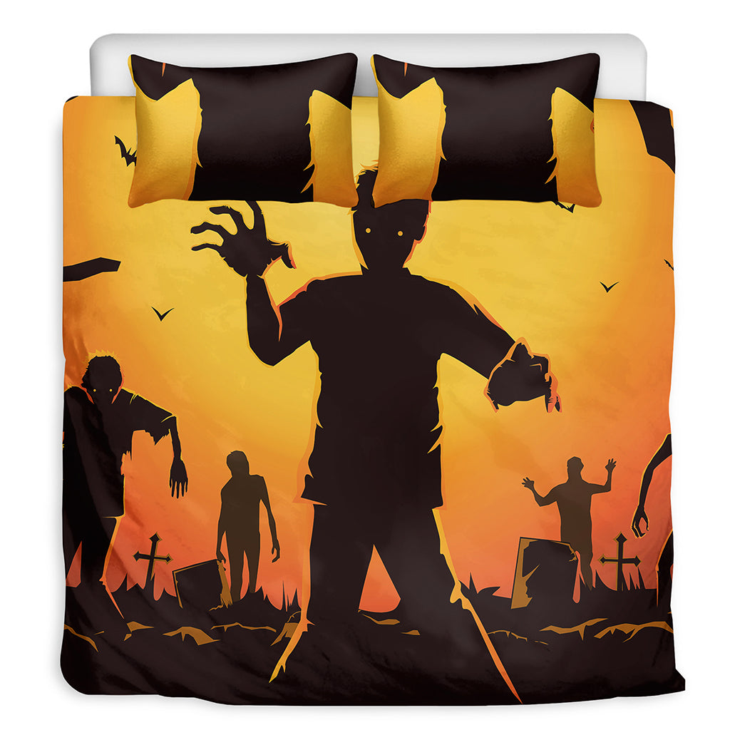 Halloween Walking Zombie Print Duvet Cover Bedding Set