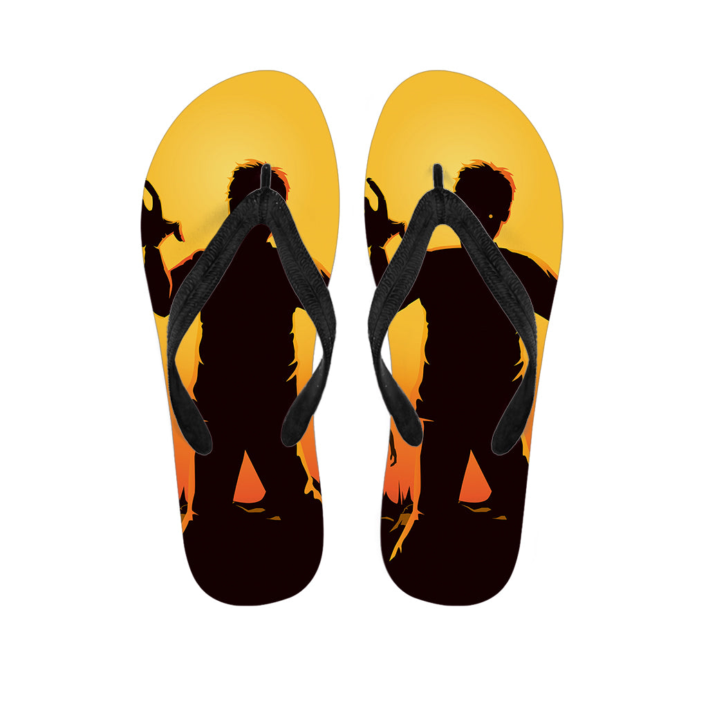 Halloween Walking Zombie Print Flip Flops