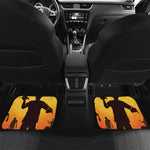 Halloween Walking Zombie Print Front and Back Car Floor Mats