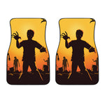 Halloween Walking Zombie Print Front Car Floor Mats