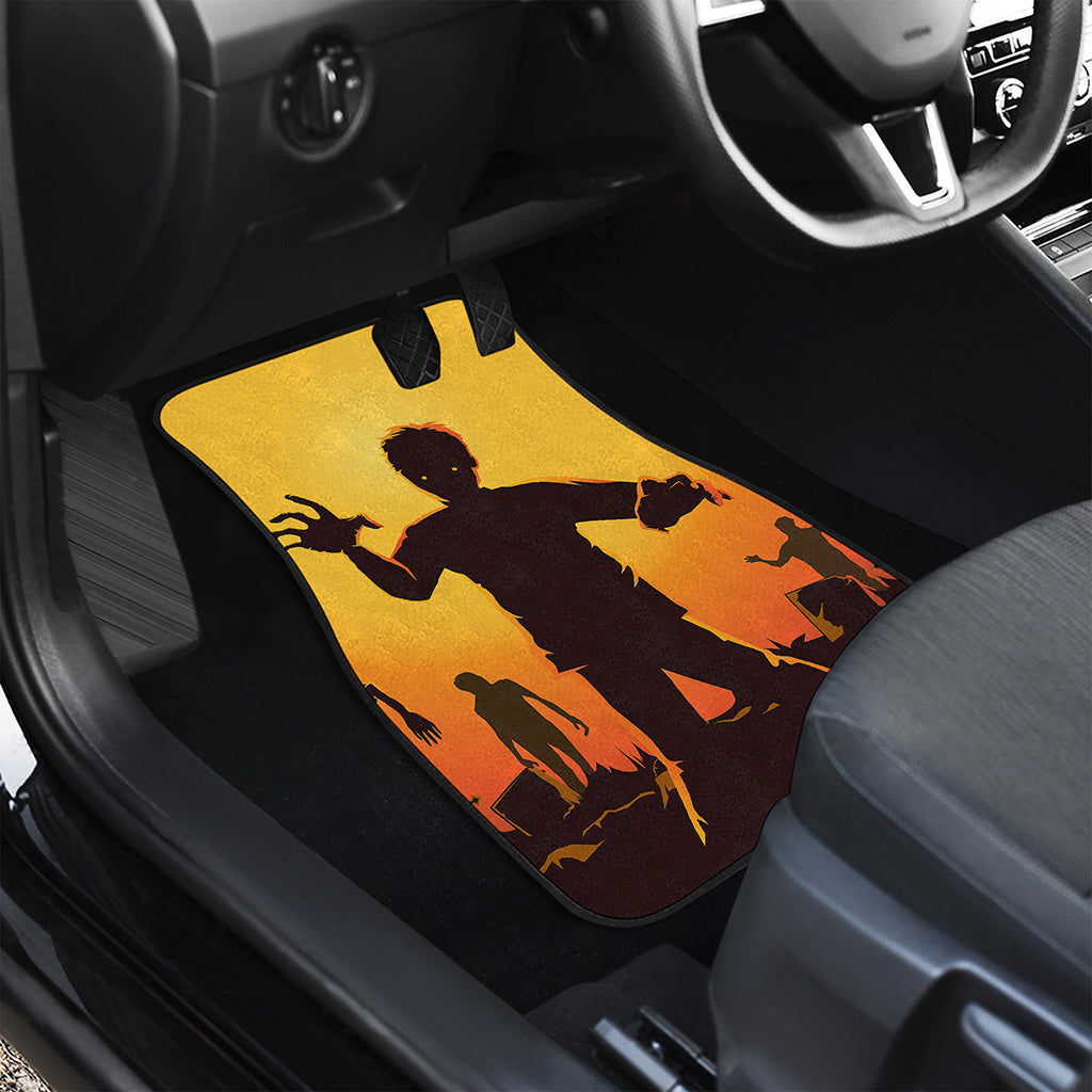 Halloween Walking Zombie Print Front Car Floor Mats