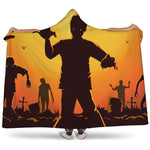 Halloween Walking Zombie Print Hooded Blanket