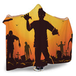 Halloween Walking Zombie Print Hooded Blanket