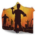 Halloween Walking Zombie Print Hooded Blanket