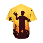 Halloween Walking Zombie Print Men's Baseball Jersey