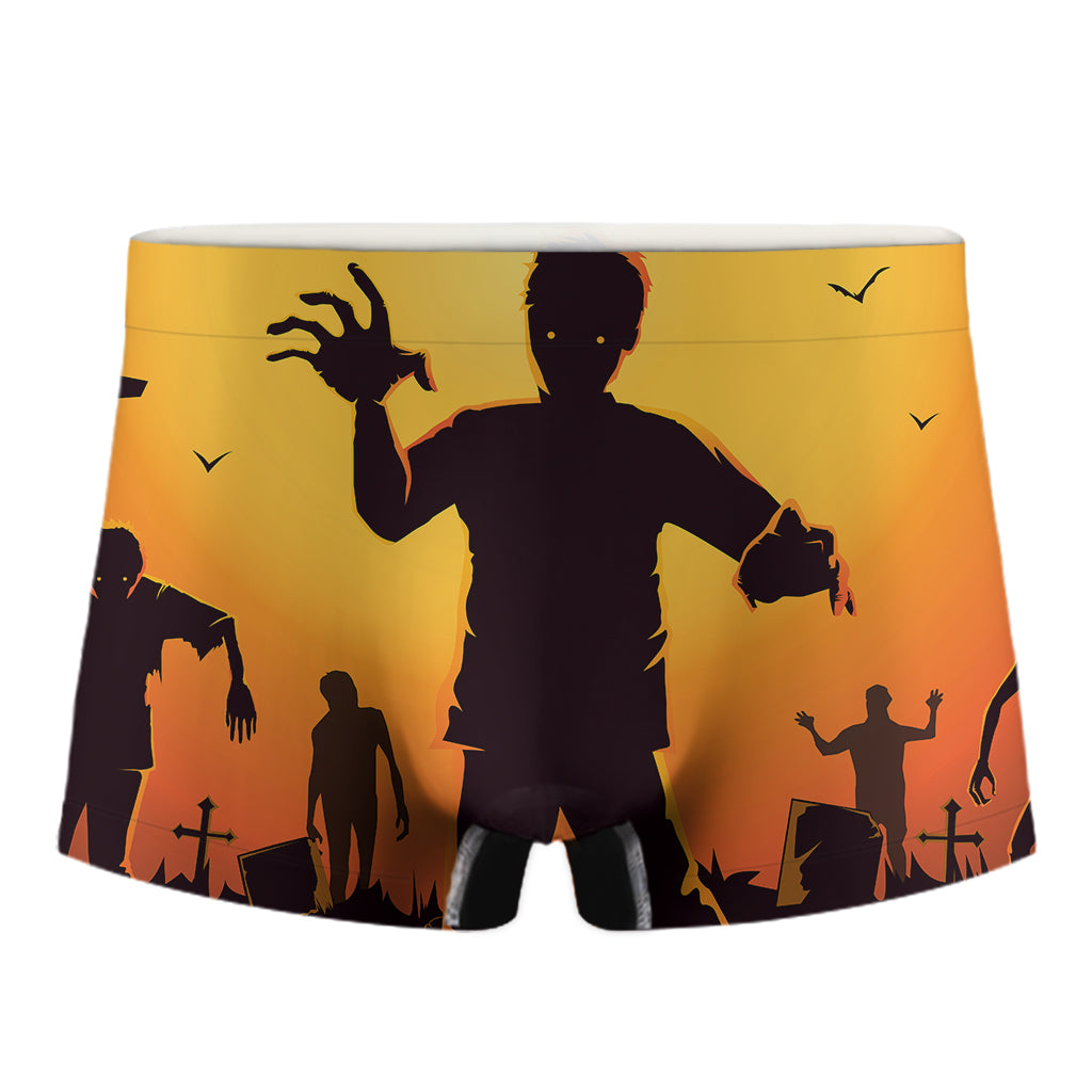 Halloween Walking Zombie Print Men's Boxer Briefs