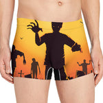 Halloween Walking Zombie Print Men's Boxer Briefs