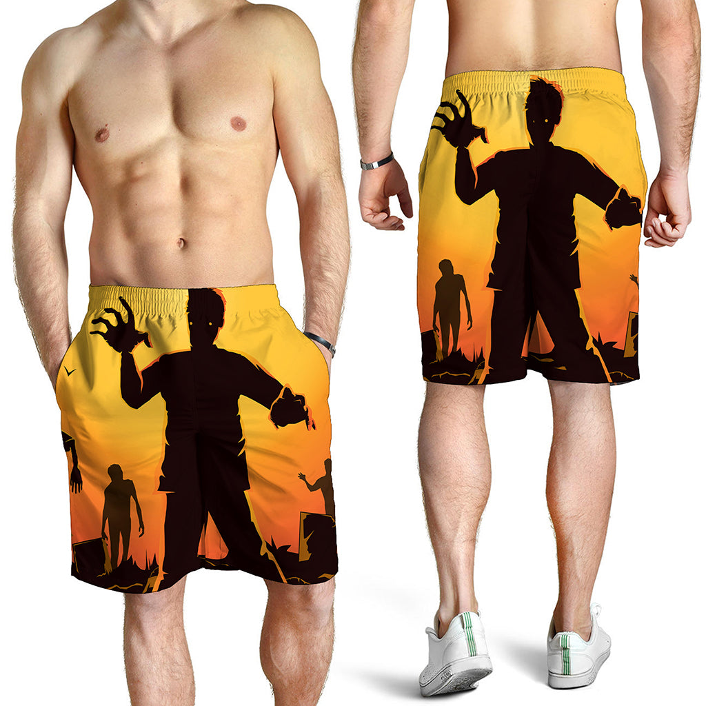 Halloween Walking Zombie Print Men's Shorts