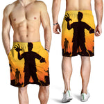 Halloween Walking Zombie Print Men's Shorts