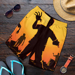Halloween Walking Zombie Print Men's Shorts