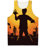 Halloween Walking Zombie Print Men's Tank Top
