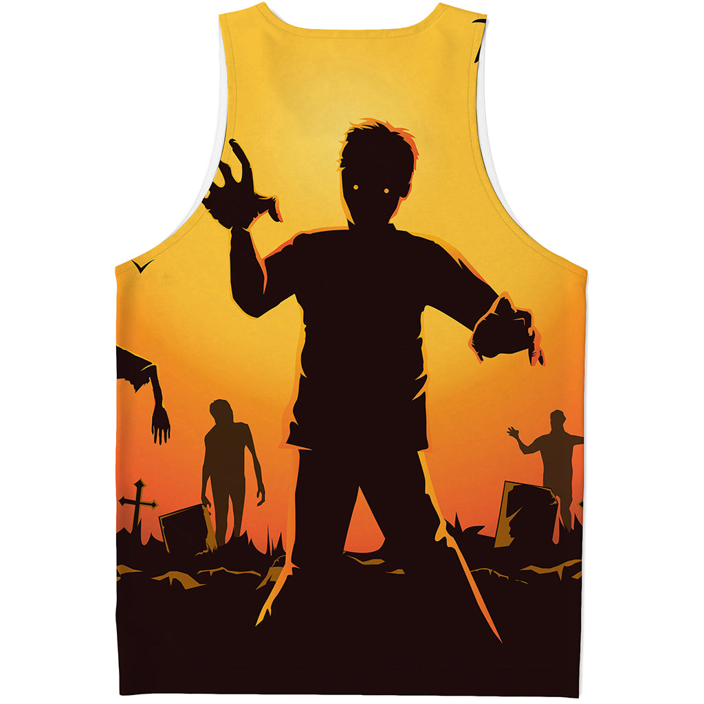 Halloween Walking Zombie Print Men's Tank Top