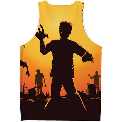 Halloween Walking Zombie Print Men's Tank Top
