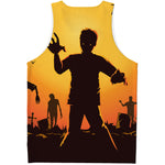 Halloween Walking Zombie Print Men's Tank Top