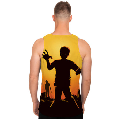 Halloween Walking Zombie Print Men's Tank Top
