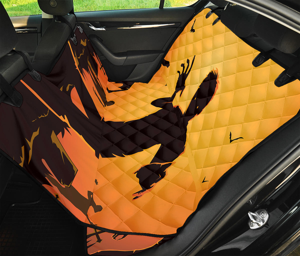 Halloween Walking Zombie Print Pet Car Back Seat Cover