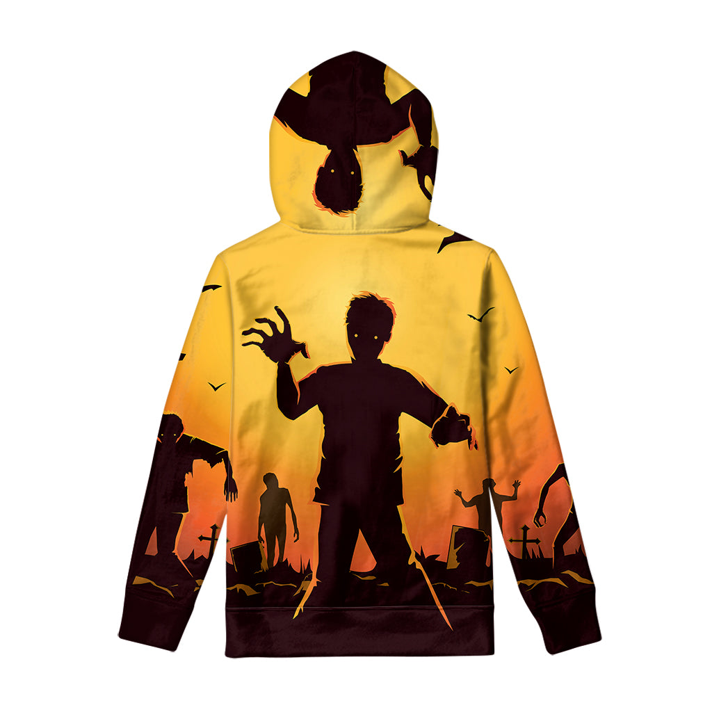 Halloween Walking Zombie Print Pullover Hoodie