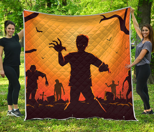 Halloween Walking Zombie Print Quilt