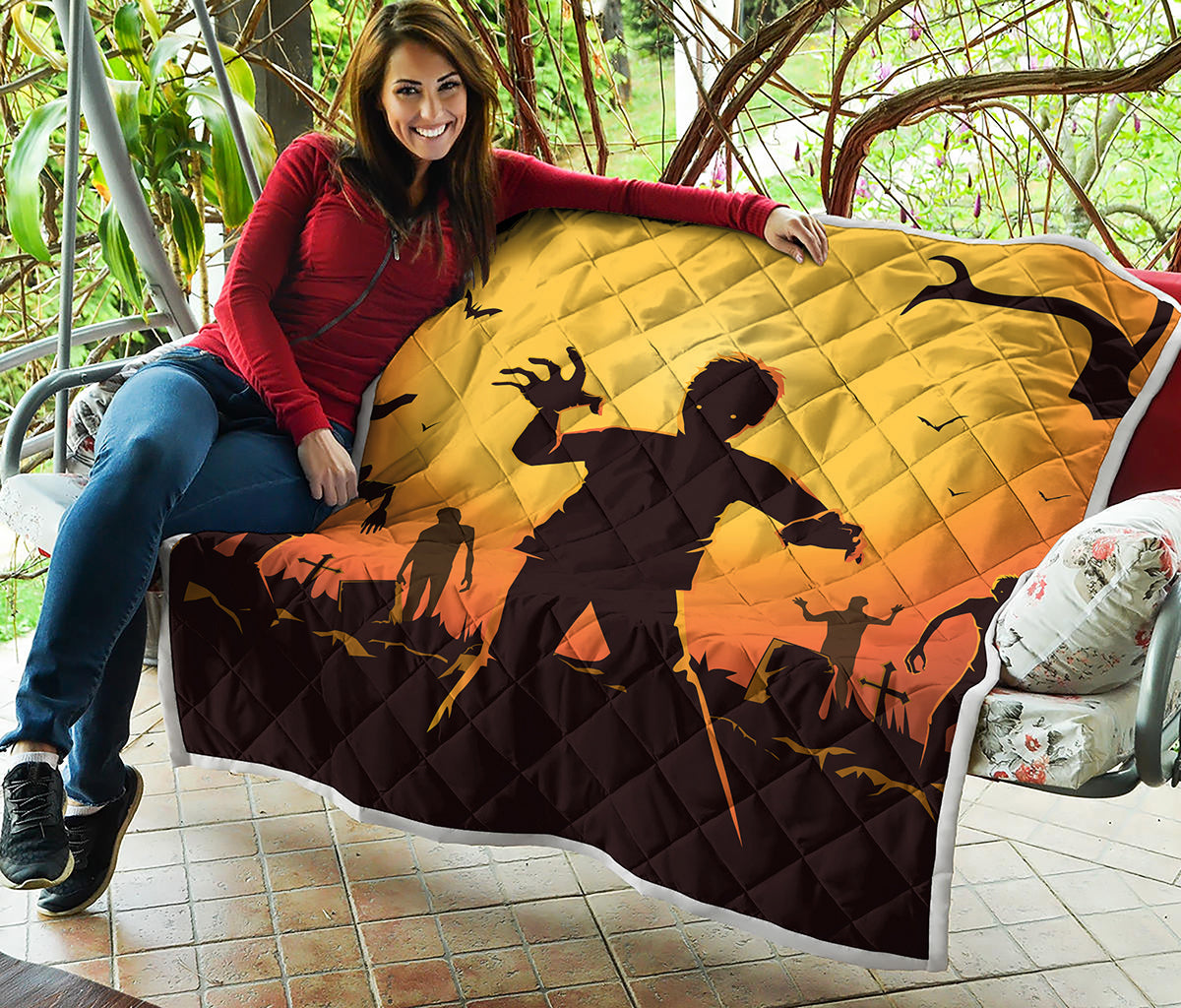 Halloween Walking Zombie Print Quilt