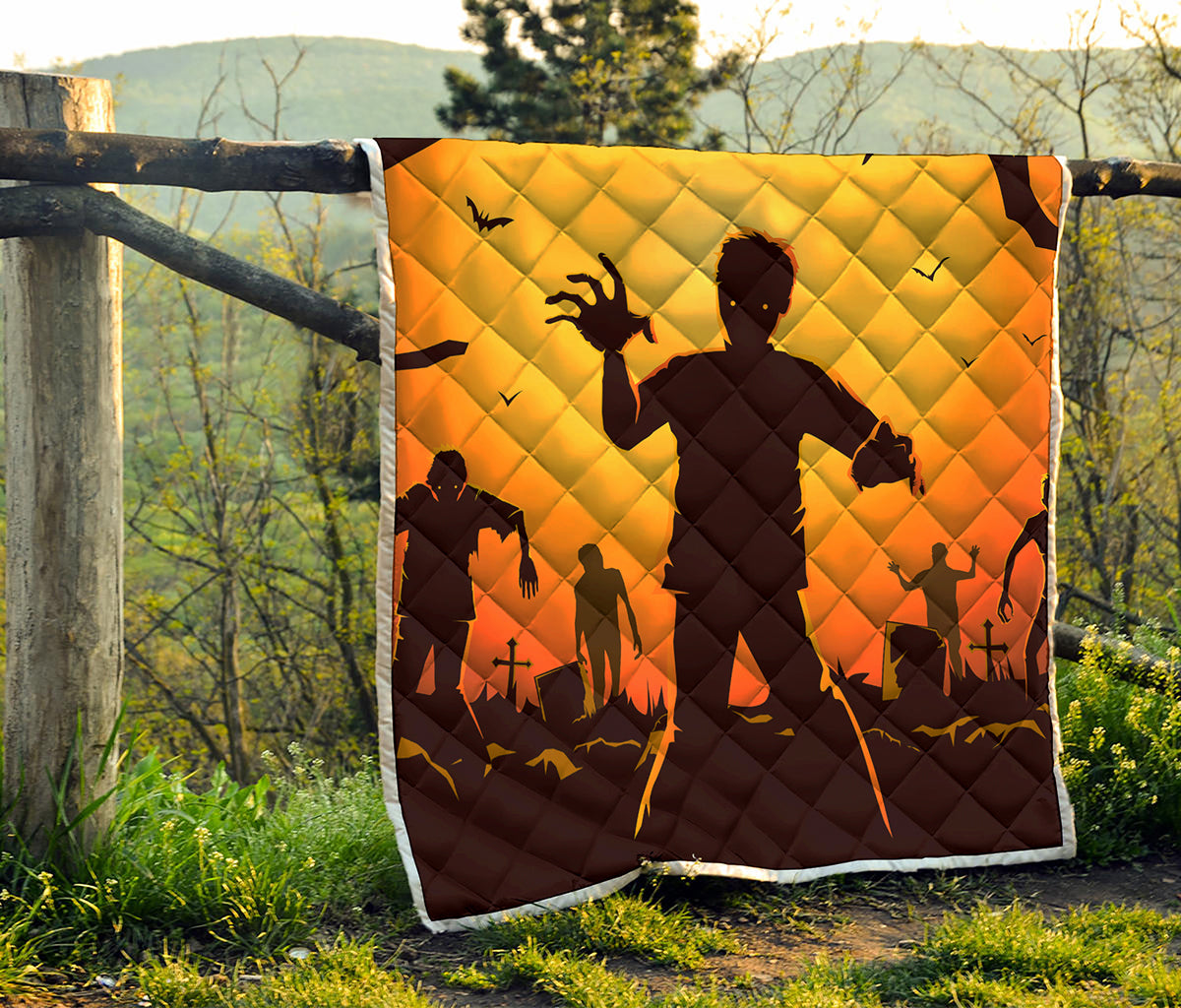 Halloween Walking Zombie Print Quilt