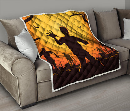 Halloween Walking Zombie Print Quilt