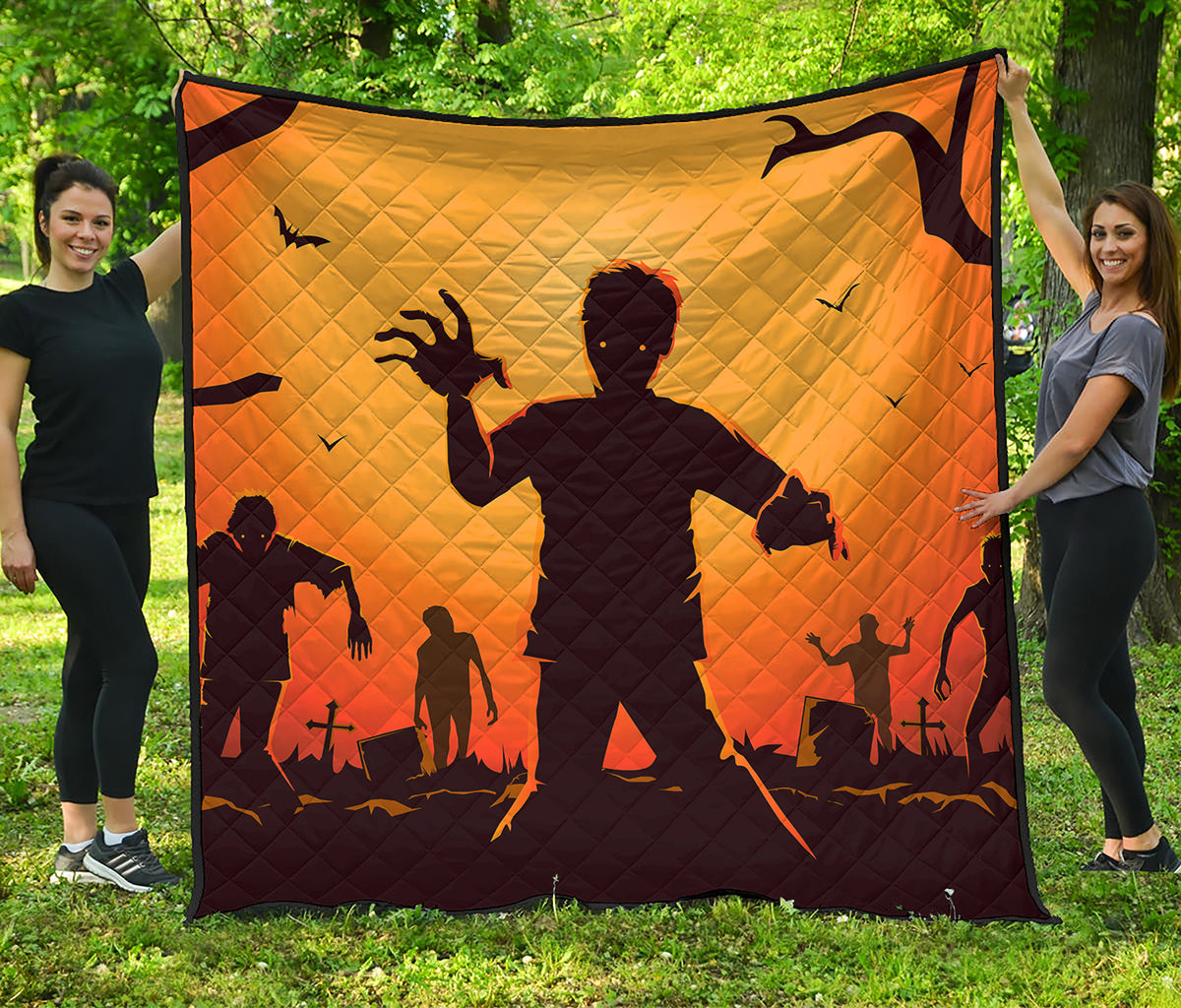 Halloween Walking Zombie Print Quilt