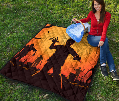 Halloween Walking Zombie Print Quilt