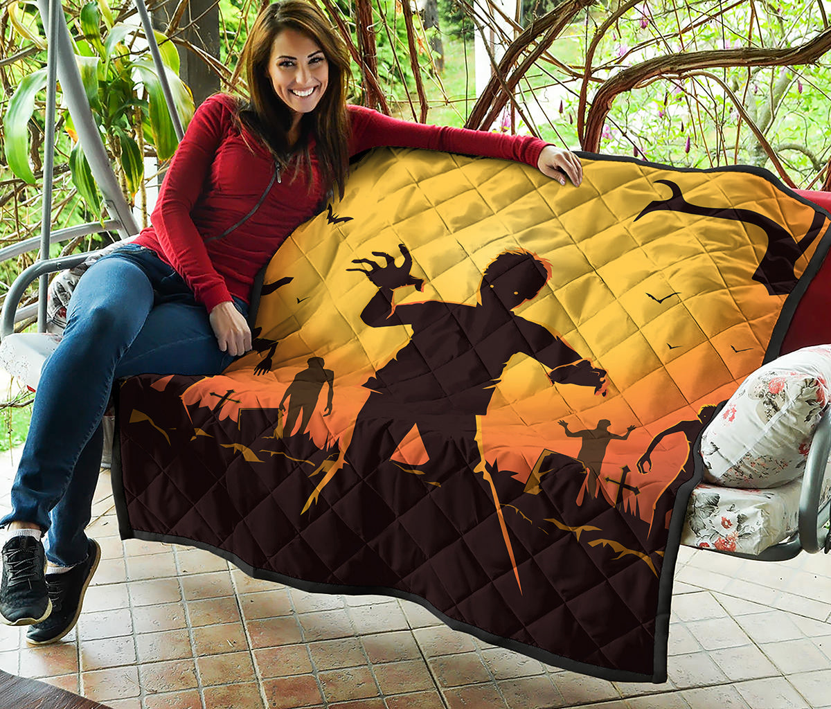 Halloween Walking Zombie Print Quilt