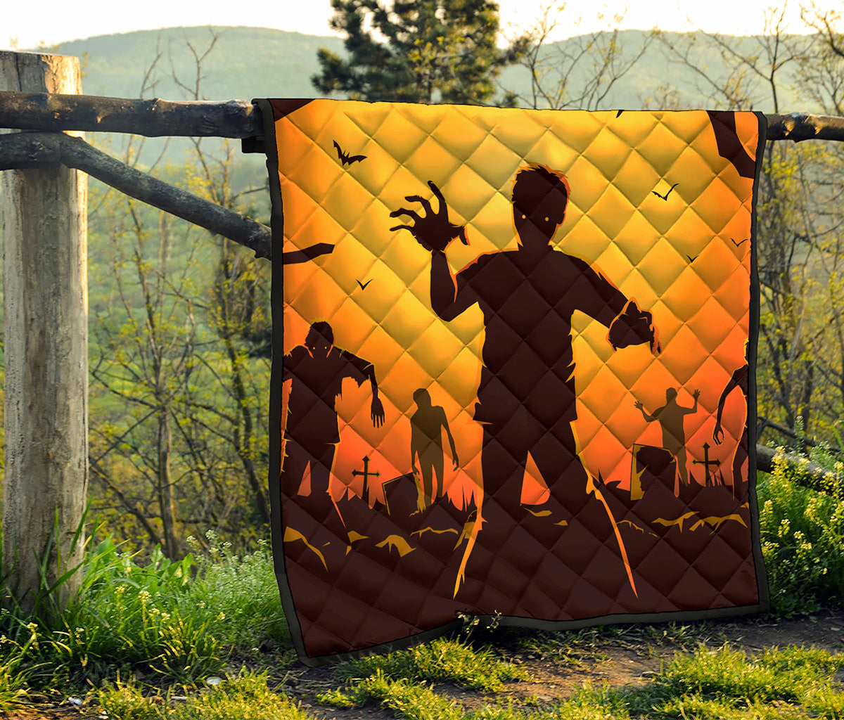 Halloween Walking Zombie Print Quilt