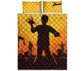 Halloween Walking Zombie Print Quilt Bed Set