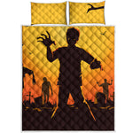 Halloween Walking Zombie Print Quilt Bed Set
