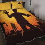 Halloween Walking Zombie Print Quilt Bed Set