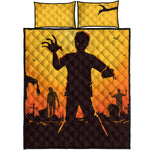 Halloween Walking Zombie Print Quilt Bed Set