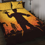 Halloween Walking Zombie Print Quilt Bed Set