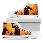 Halloween Walking Zombie Print White High Top Shoes