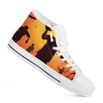 Halloween Walking Zombie Print White High Top Shoes