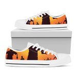 Halloween Walking Zombie Print White Low Top Shoes